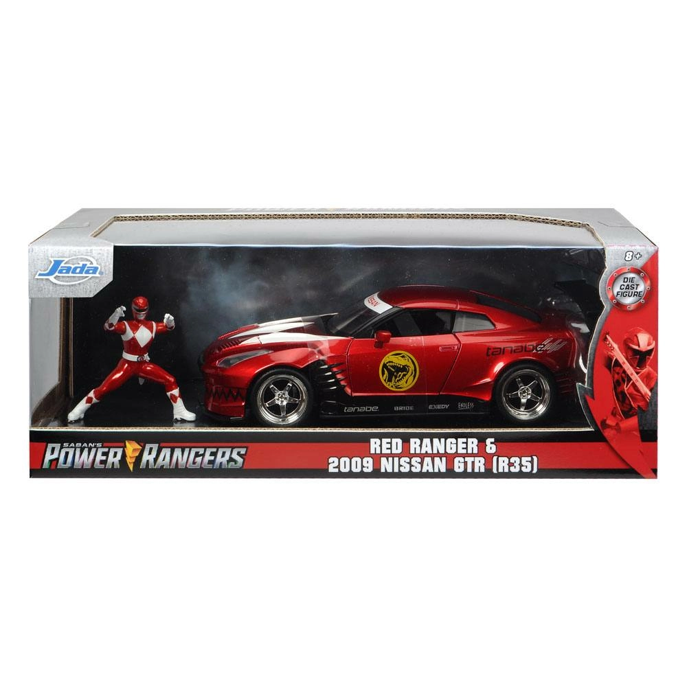 Power rangers 1/24 hollywood rides 2009 nissan gt-r r35 métal avec figurine
