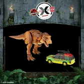 Jurassic park x transformers generations figurines tyrannocon rex 18 cm & autobot jp93 14 cm