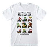 Nintendo - t-shirt unisexe blanc mario kart choisissez votre pilote - m