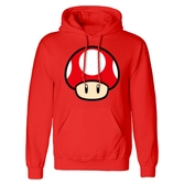 Nintendo - sweat-shirt à capuche rouge super mario champignon power up - xl
