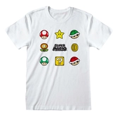Nintendo - t-shirt unisexe blanc super mario objets - xxl