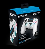 Dragonwar - manette sans fil dragon shock 4 blanche pour ps4, pc et mobile