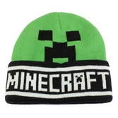Minecraft - bonnet vert et noir visage de creeper