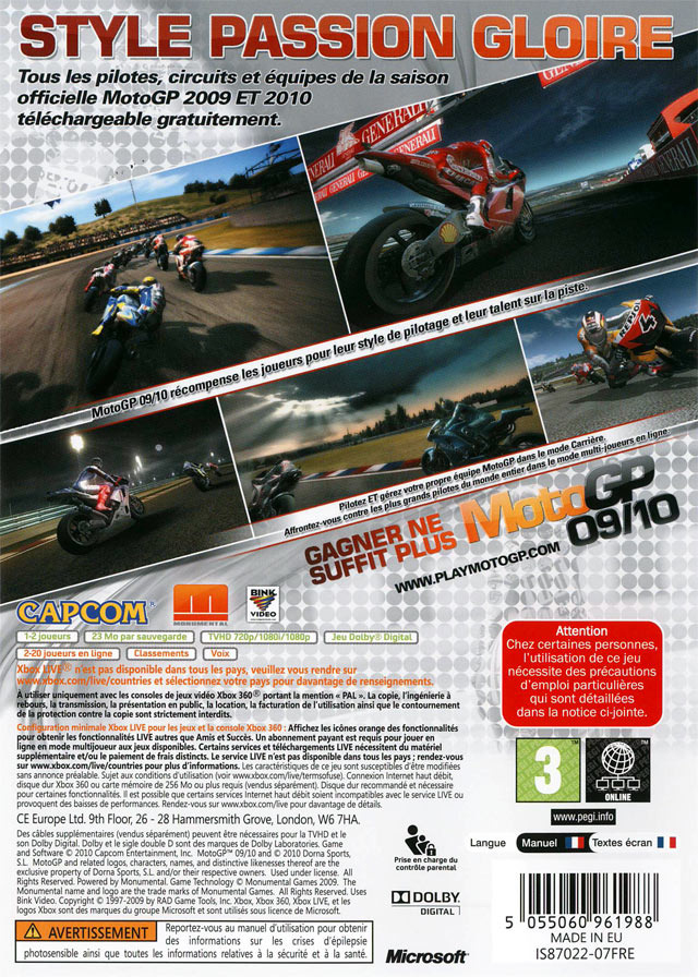 Moto GP 09/10 Xbox 360 