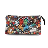 Harry potter- trousse triple compartiment- personnages chibi