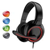 Casque avec micro gta 210- led rouge - ps4/ps5/xboxone/seriesx/switch pro-xh5