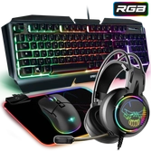 Pack ultimate 500 clavier + souris + tapis + casque double jack (design rgb)