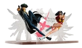 Cowboy bebop statuettes pvc 1/8 spike spiegel & faye valentine 1st gig 20 cm