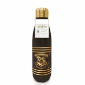 Harry potter - petite bouteille en métal noire et dorée 540ml