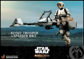 Star wars the mandalorian figurine 1/6 scout trooper & speeder bike 30 cm