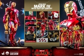 Figurine Hot Toys Iron Man Mark IV with Suit-Up Gantry articulée