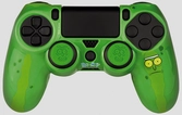 Rick and morty - coque rigide + grips pour manette ps4 + sticker pour led