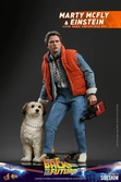 Retour vers le futur figurines movie masterpiece 1/6 marty mcfly & einstein exclusive 28 cm