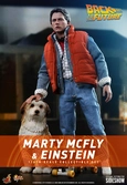 Retour vers le futur figurines movie masterpiece 1/6 marty mcfly & einstein exclusive 28 cm