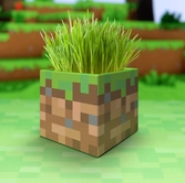 Minecraft - bloc d'herbe - pot à plantes et à stylos