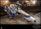 Star wars the clone wars figurine 1/6 heavy weapons clone trooper & barc speeder with sidecar 30 cm