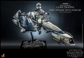 Star wars the clone wars figurine 1/6 heavy weapons clone trooper & barc speeder with sidecar 30 cm