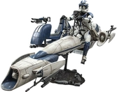 Star wars the clone wars figurine 1/6 heavy weapons clone trooper & barc speeder with sidecar 30 cm