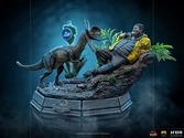 Jurassic park statuette 1/10 art scale dennis nedry meets the dilophosaurus 21 cm