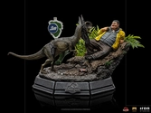 Jurassic park statuette 1/10 art scale dennis nedry meets the dilophosaurus 21 cm