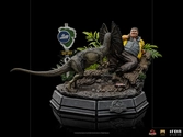 Jurassic park statuette 1/10 art scale dennis nedry meets the dilophosaurus 21 cm
