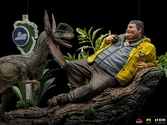 Jurassic park statuette 1/10 art scale dennis nedry meets the dilophosaurus 21 cm