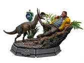 Jurassic park statuette 1/10 art scale dennis nedry meets the dilophosaurus 21 cm