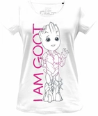 Marvel - baby groot line with i am groot text - t-shirt femme (s)