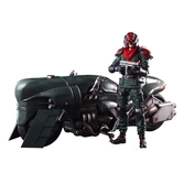 Final fantasy vii remake play arts kai figurine et véhicule shinra elite security officer & bike