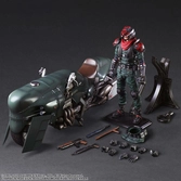 Final fantasy vii remake play arts kai figurine et véhicule shinra elite security officer & bike