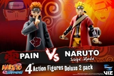 Naruto shippuden - sage mode naruto vs pain - pack 2 figurine 10cm