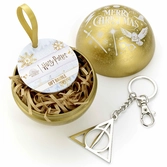 Harry potter - boule de noël cadeau - porte-clés reliques de la mort