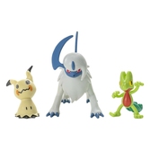 Pokémon pack 3 figurines battle figure set arcko, mimiqui, absol