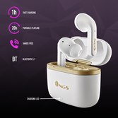 Écouteurs sans fil Bluetooth NGS Artica Trophy White
