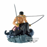 One piece - roronoa zoro the anime" - figurine dioramatic 15cm"