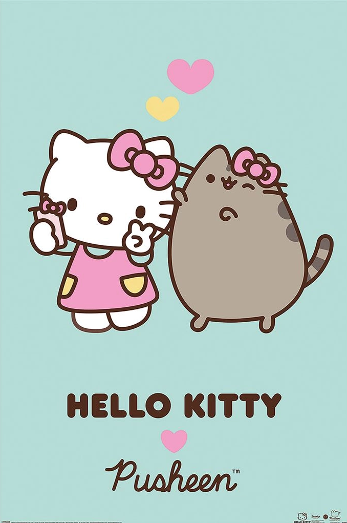 Pusheen x hello kitty amour poster 61x91cm