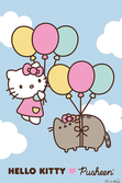 Pusheen x hello kitty - up up and away - poster 61x91cm