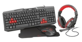 Kit de jeu 4 en 1 : casque-micro, clavier, souris et tapis de souris