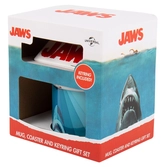 Les dents de la mer set mug, sous-verre et porte-clés be aware
