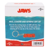 Les dents de la mer set mug, sous-verre et porte-clés be aware