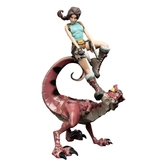 Tomb raider figurine mini epics lara croft & raptor 24 cm