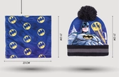 Batman - set bonnet pompon + gants + tour de cou - 3pc enfant