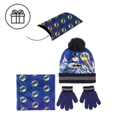Batman - set bonnet pompon + gants + tour de cou - 3pc enfant