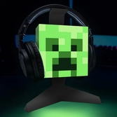 Minecraft - tete de creeper - support pour casque avec lampe