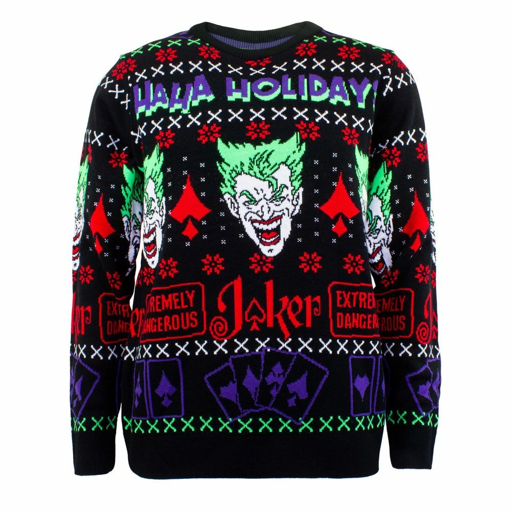 Dc comics sweatshirt christmas jumper joker haha holidays (m