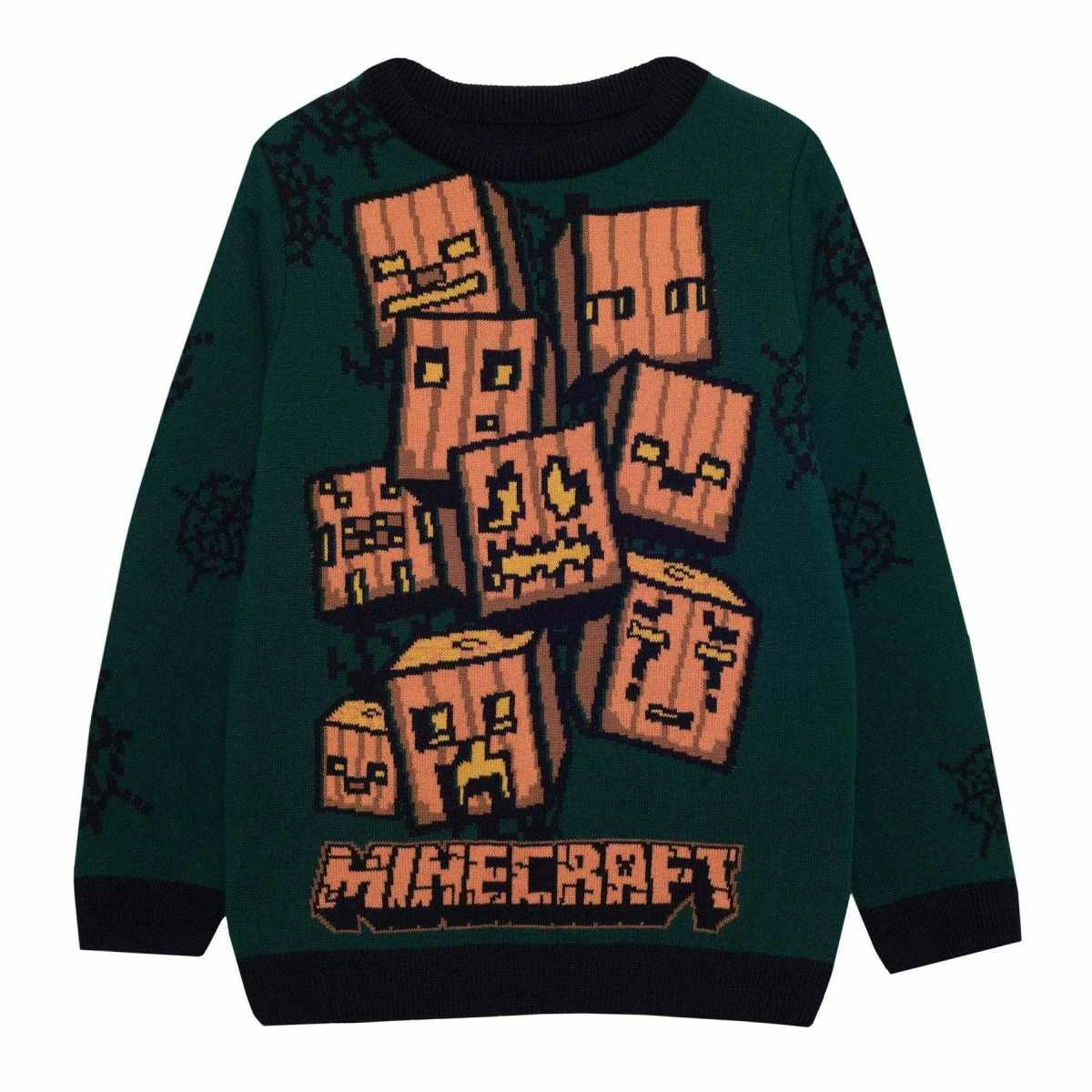 Minecraft creeper (kids knitted jumper) Référence Gaming