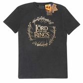 Lord of the rings - gold foil logo (superheroes inc. acid wash t-shirt)