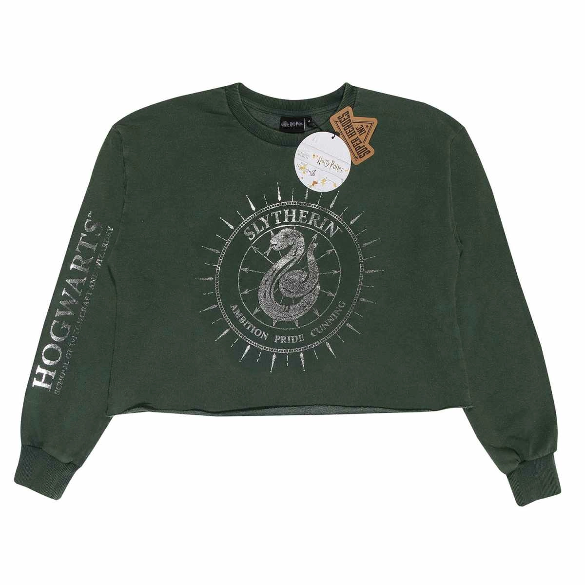 Harry Potter - Sweat Crop Slytherin Pour Femmes