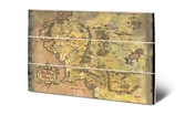 Lord of the ring -carte terre du milieu -impression sur bois 20x29.5cm