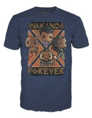 Black panther wakanda forever - groupe - t-shirt pop (xl)